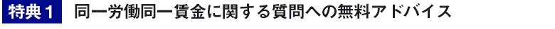 特典１　同一労働同一賃金に関する質問への回答