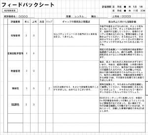 フィードバックシート